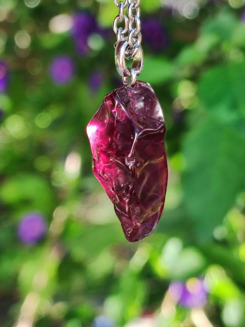 Rhodolit Aaa Rarität ~ 925 Sterling Silber Edelstein Kette Hippie Goa Boho Ethno Nature Heilstein Anhänger Geschenk Mann Frau Er Sie von ArtOfNatureBerlin