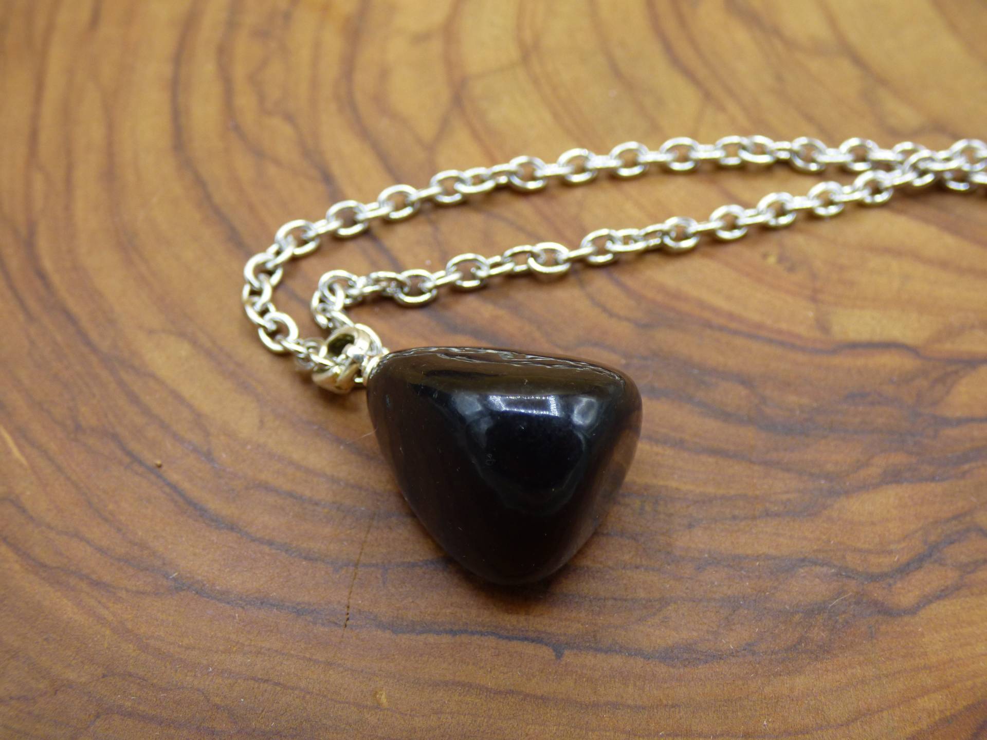 Schungit Shungite + 925 Sterling Silber Öse ~ Edelstein Kette ~Hippie ~Goa ~Boho ~Tibet ~Ethno ~Nature ~Donut ~Schutzsymbol ~Heilstein von ArtOfNatureBerlin