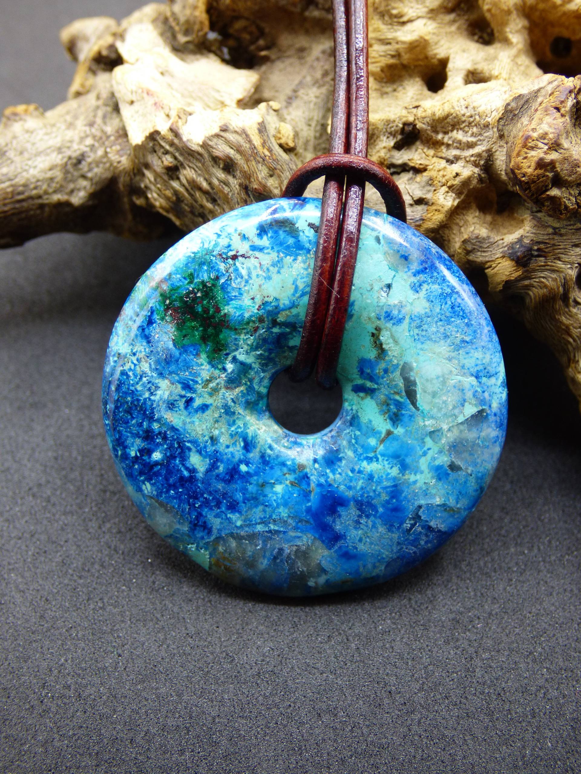 Shattuckit - Chryscoll ~ Edelstein Kette ~Hippie ~Goa ~Boho ~Tibet ~Ethno ~Nature ~Donut ~Schutzsymbol ~Heilstein Unikat von ArtOfNatureBerlin