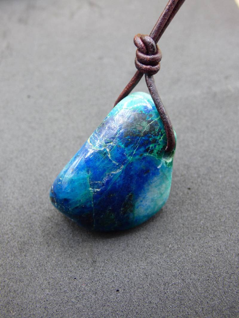 Shattuckit - Chrysocoll Edelstein Kette Heilstein Schutz Energie Geschenk Mann Frau Glück Goa Boho Tibet Ethno Natur Rarität Er Sie Vater von ArtOfNatureBerlin