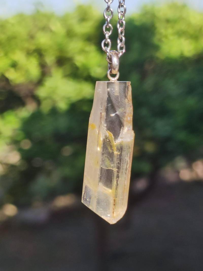 Skapolith Aaa Rarität | Gelber Wernerit~ 925 Sterling Silber ~ Edelstein Kette ~Hippie ~Goa ~Boho ~Ethno ~Nature ~Heilstein von ArtOfNatureBerlin