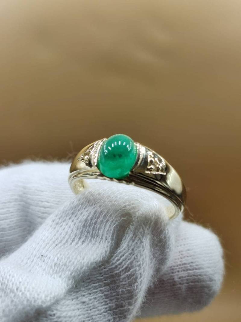 Smaragd & Weißtopas- 333 Gold Ring Größe 18 | 56 - Edelstein Heilstein Energie Kraft Vintage Frauen Schmuck Hochwertig Geschenk Edel von ArtOfNatureBerlin