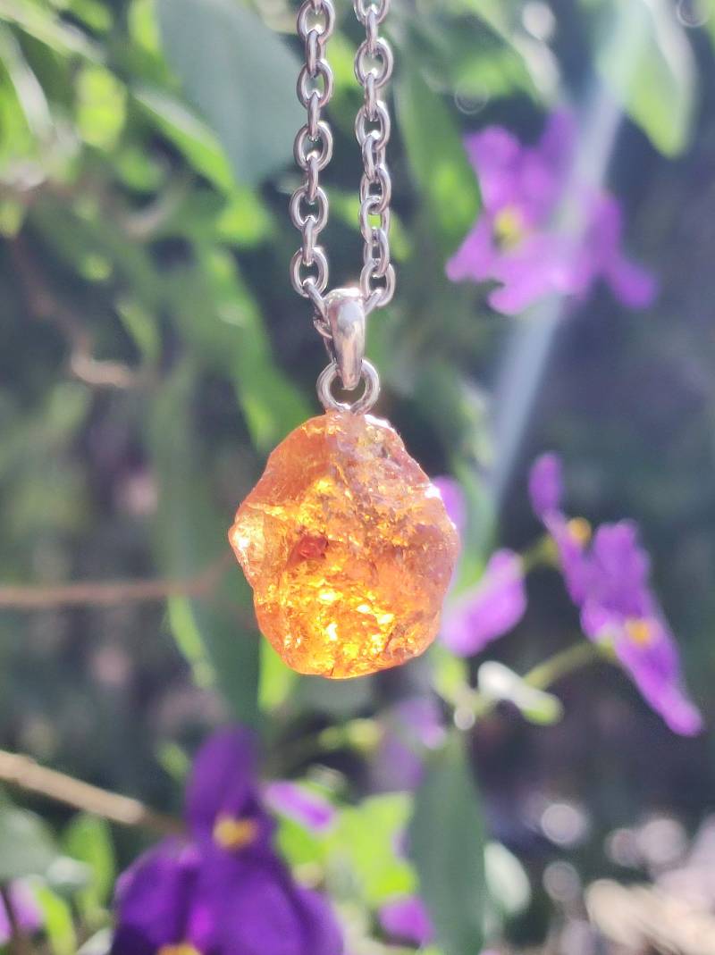 Spessartin Granat Aaa Rarität ~ 925 Sterling Silber Edelstein Kette Rarität Heilstein Natur Orange Anhänger Geschenk Mann Frau Er Sie von ArtOfNatureBerlin
