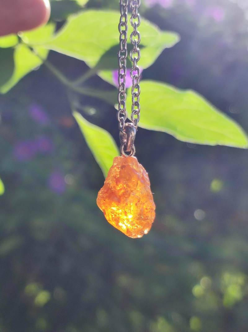 Spessartin Granat Aaa Rarität ~ 925 Sterling Silber Edelstein Kette Rarität Heilstein Natur Orange Anhänger Geschenk Mann Frau Er Sie von ArtOfNatureBerlin