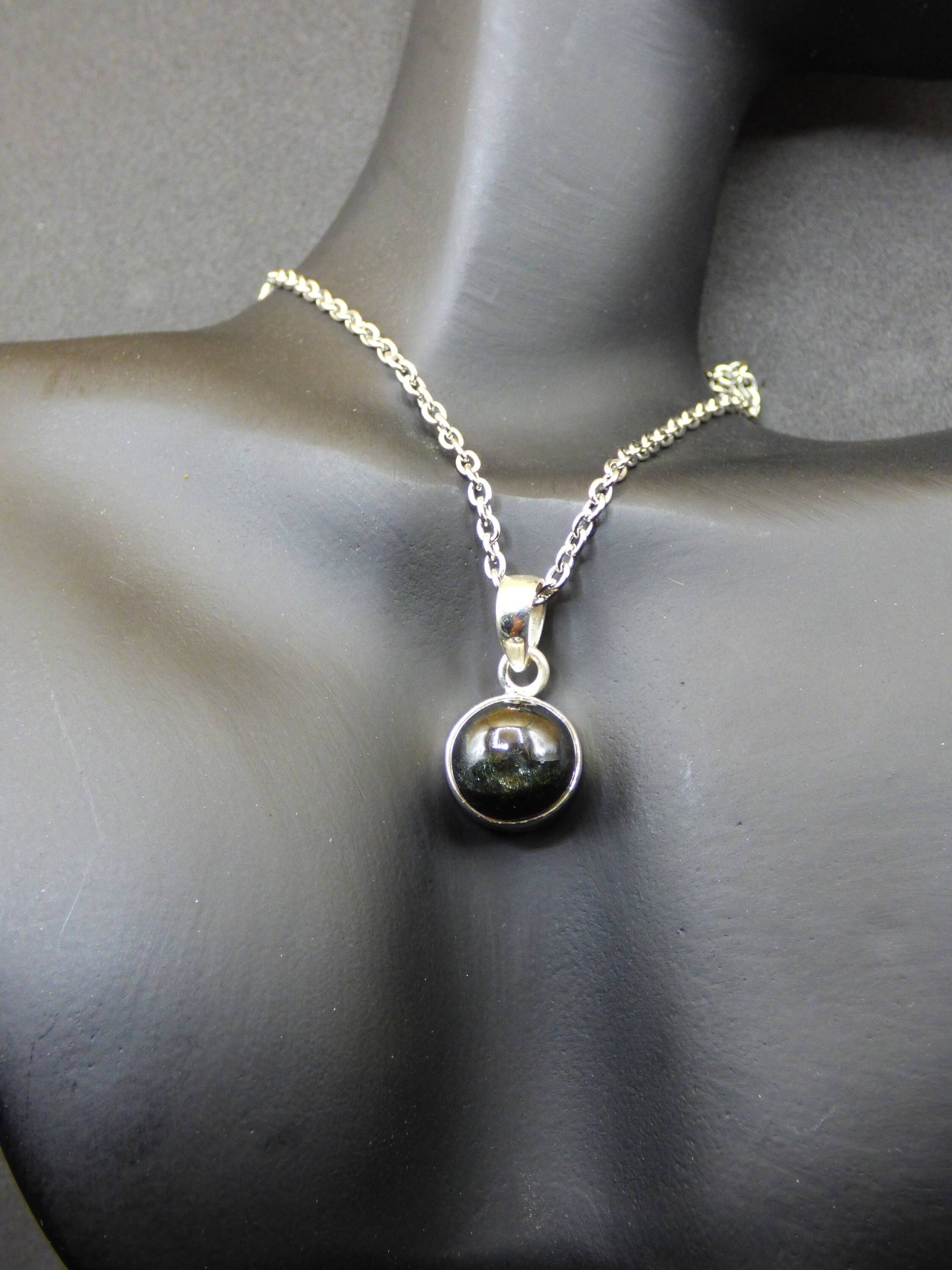 Sterndiopsid Schwarz Edelstein Kette 925 Sterling Silber - Edler Frauen Schmuck Filigran Hochzeitstag Geburtstag Geschenk Heilstein Rarität von ArtOfNatureBerlin