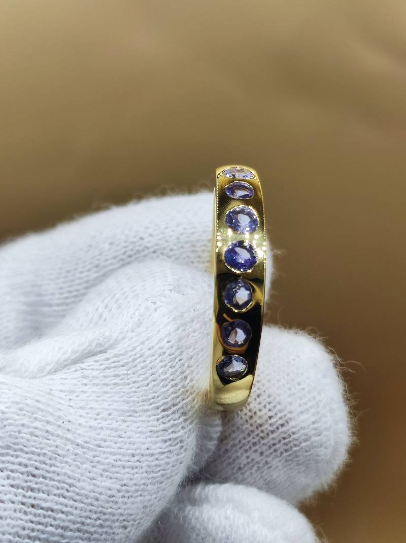 Tansanit - Ring 925 Silber Vergoldet Größe 20 | 63 Edelstein Heilstein Edel Energie Kraft Schmuck Hochwertig von ArtOfNatureBerlin