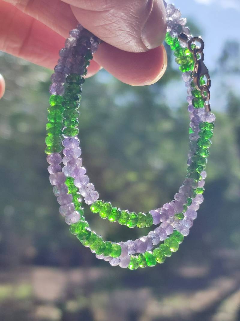 Tansanit & Chromdiopsid Aa - Edelstein Kette 925 Sterling Silber Edel Mann Schmuck Hochzeit Geburtstag Geschenk Heilstein Rarität Blau Grün von ArtOfNatureBerlin