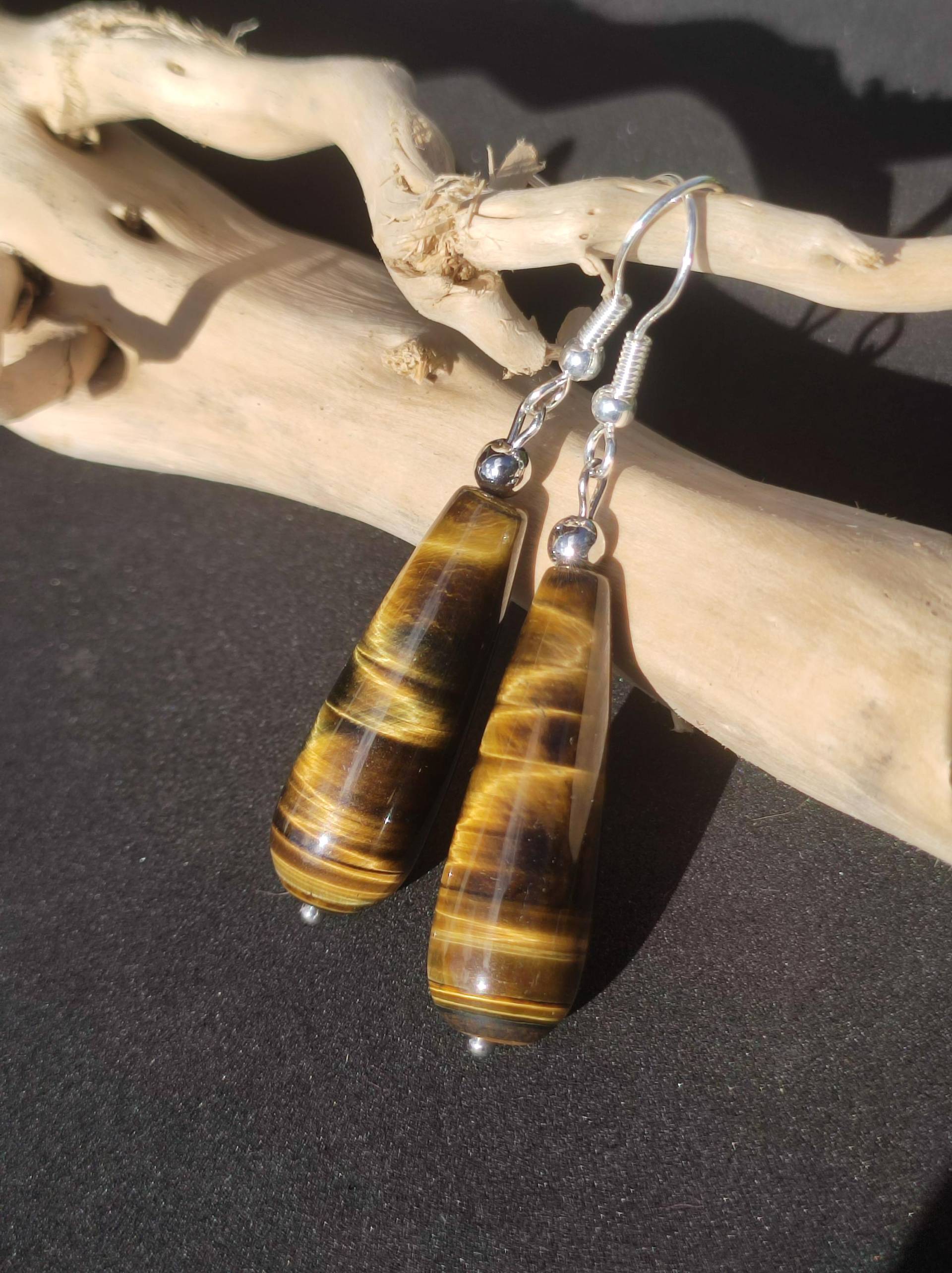 Tigerauge Aaa Edelstein Ohrringe Braun Gold Natur Heilstein Sie Frau Freundin Mutter Oma Tochter Geschenk Handarbeit Ohrhänger Edelstahl von ArtOfNatureBerlin