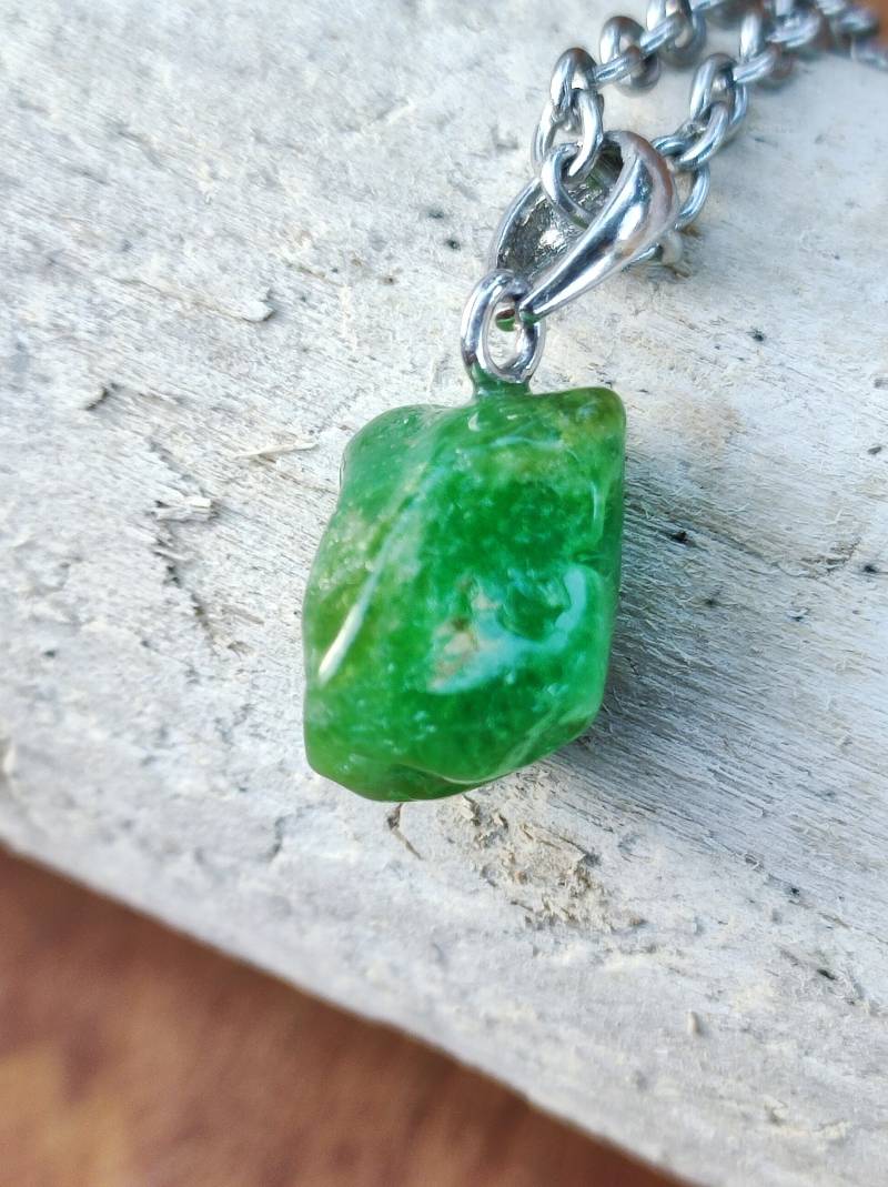 Tsavorit Aaa Rarität ~ 925 Sterling Silber Edelstein Kette Hippie Goa Boho Ethno Nature Heilstein Anhänger Geschenk Mann Frau Er Sie von ArtOfNatureBerlin