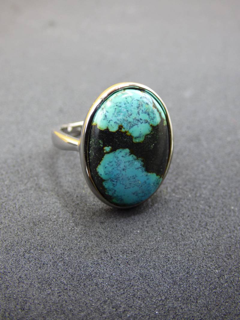Türkis Ring - 100% Natürlich 925 Sterling Silber Verstellbar Edelstein Heilstein Energie Kraft Frauen Schmuck Edel Grün Blau Rarität von ArtOfNatureBerlin