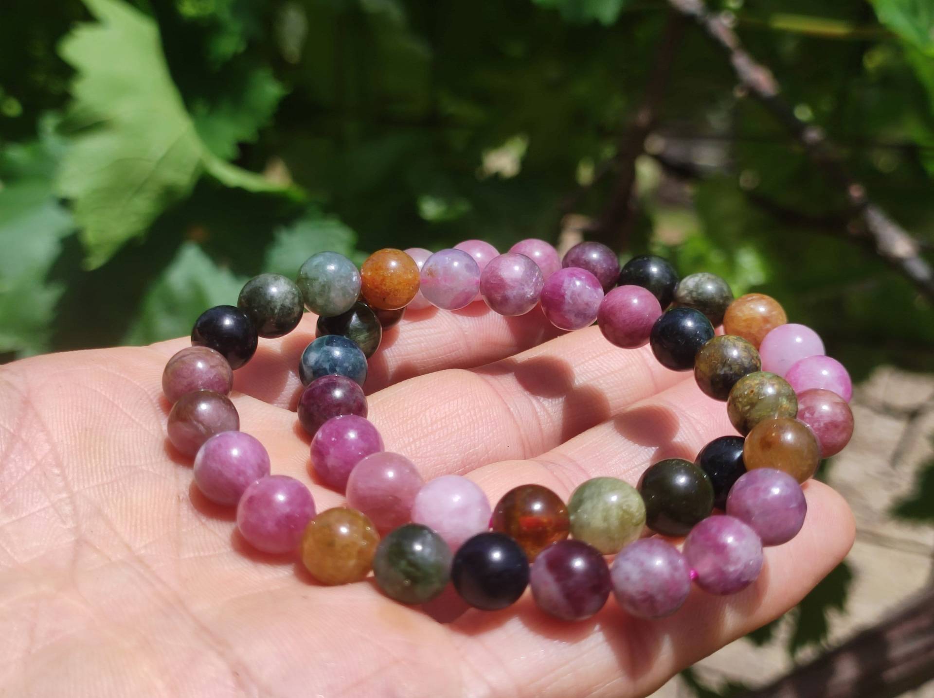 Turmalin Aaa Bunt - Edelstein Armband Rot Pink Rosa Grün Goa Hippie Boho Natur Heilstein Geschenk Er Sie Mann Frau Freund Energie Kraft Wow Turmalin Aaa Bunt - Edelstein Armband Rot Pink Rosa Grün Goa Hippie Boho Natur Heilstein Geschenk Er Sie Mann Frau Freund Energie Kraft Wow von ArtOfNatureBerlin