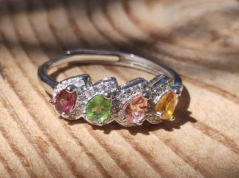Turmalin Bunt Aaa - 925 Silber Ring Verstellbar Edelstein Heilstein Energie Kraft Vintage Frauen Edel Geschenk Sie Frau Mutter von ArtOfNatureBerlin