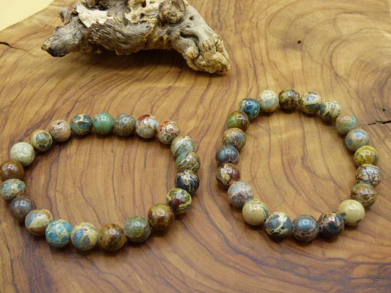 Variscite - Edelstein Armband Grün Braun Goa Hippie Boho Natur Heilstein Geschenk Er Sie Mann Frau Freund Rarität Energie Kraft Chakra von ArtOfNatureBerlin