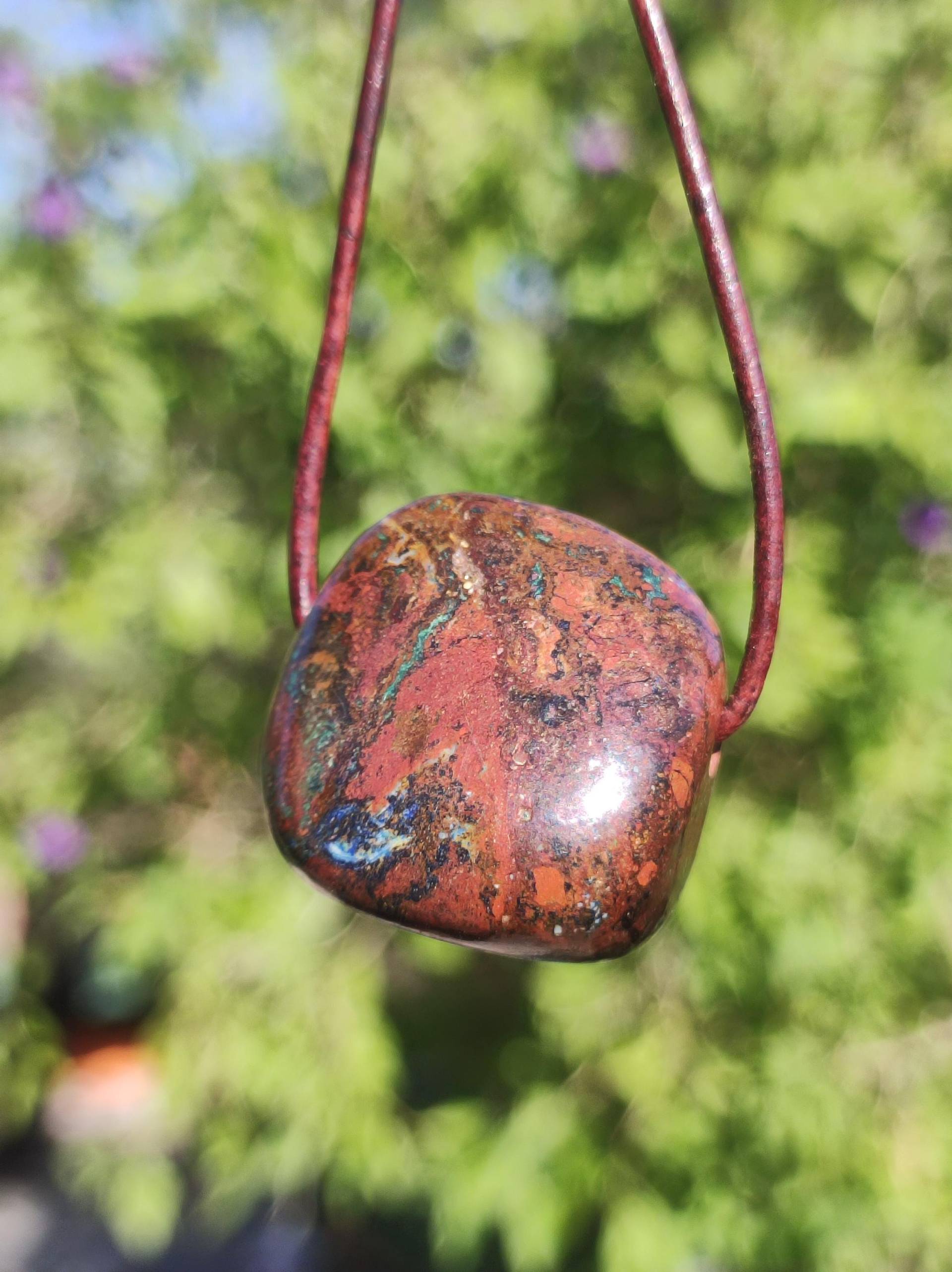 Zarinit Rarität ~ Edelstein Kette Mann Schutz Kraft Chakra Hippie Goa Boho Natur Heilstein Er Selten Flash Sammler Rarität Russland Unikat von ArtOfNatureBerlin