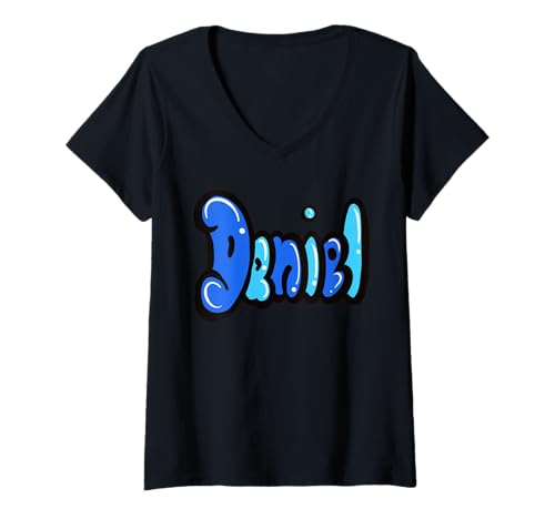 Damen Daniel Jungen und Herren, personalisierbar, individueller Name T-Shirt mit V-Ausschnitt von ArtOnMyTee Personalized Custom Name Daniel
