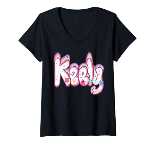 Damen Keely Mädchen und Damen, personalisierbar, personalisierbar T-Shirt mit V-Ausschnitt Damen Keely Mädchen und Damen, personalisierbar, personalisierbar T-Shirt mit V-Ausschnitt von ArtOnMyTee Personalized Custom Name Keely
