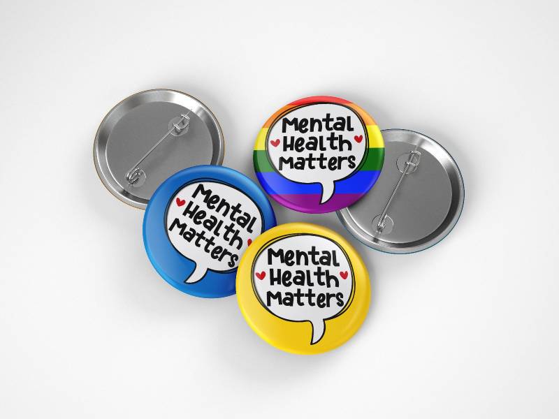 Mental Gesundheit Matters Pin Abzeichen, 32 Mm Oder 44 Mm, Bewusstsein Self Care, Wellness Button Autismus Abzeichen von SussexPins