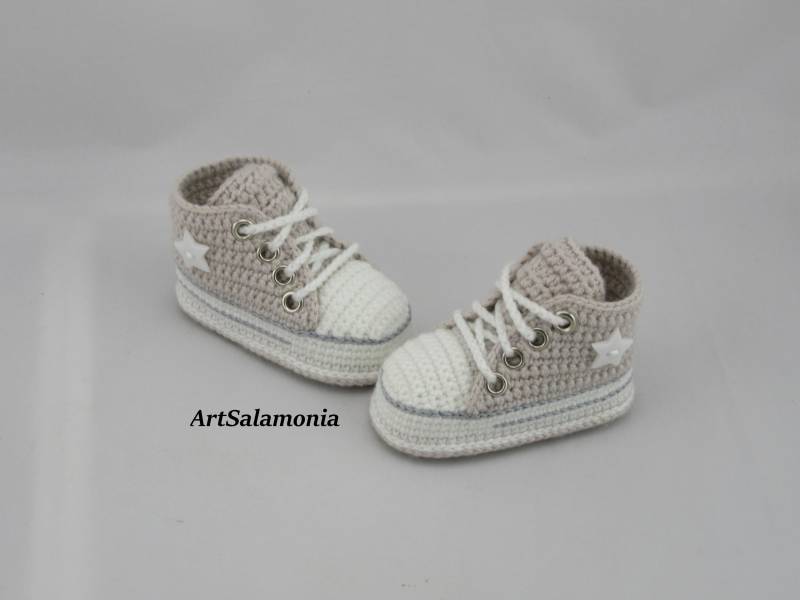 Babyturnschuhe Verstärkte Doppelte Sohle Verbesserte Qualtät Babyschuhe Gehäkelt Geburtstag Geschenk Turnschuhe von ArtSalamonia