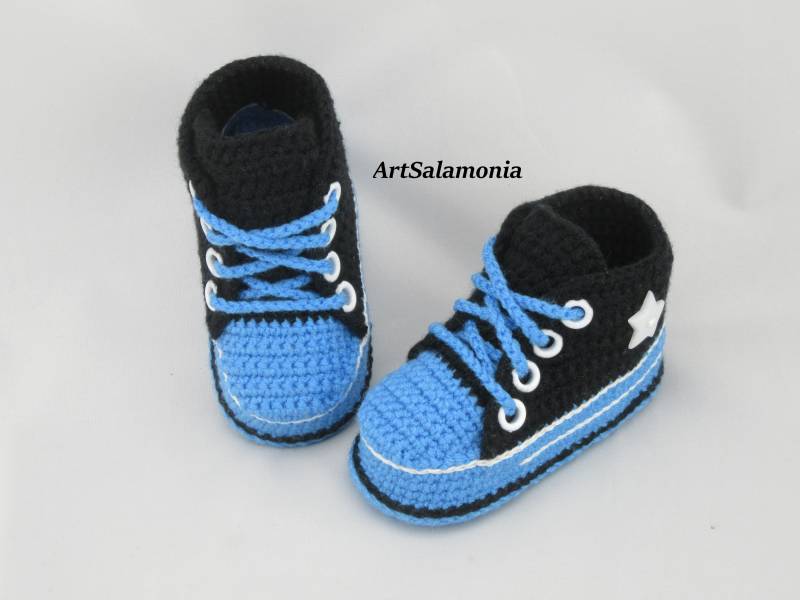 Babyturnschuhe Verstärkte Doppelte Sohle Verbesserte Qualtät Geburtstag Geschenk Baby Sneakers Gehäkelt Turnschuhe von ArtSalamonia