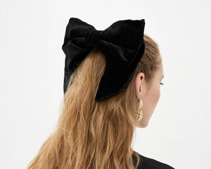 Samtschleife-Luxus Samtschleife-Oversize Samtschleife - Schwarze Schleife-Lange Schleifen -Samt Haarglaube Oder Haarspange von ArtSanaGallery