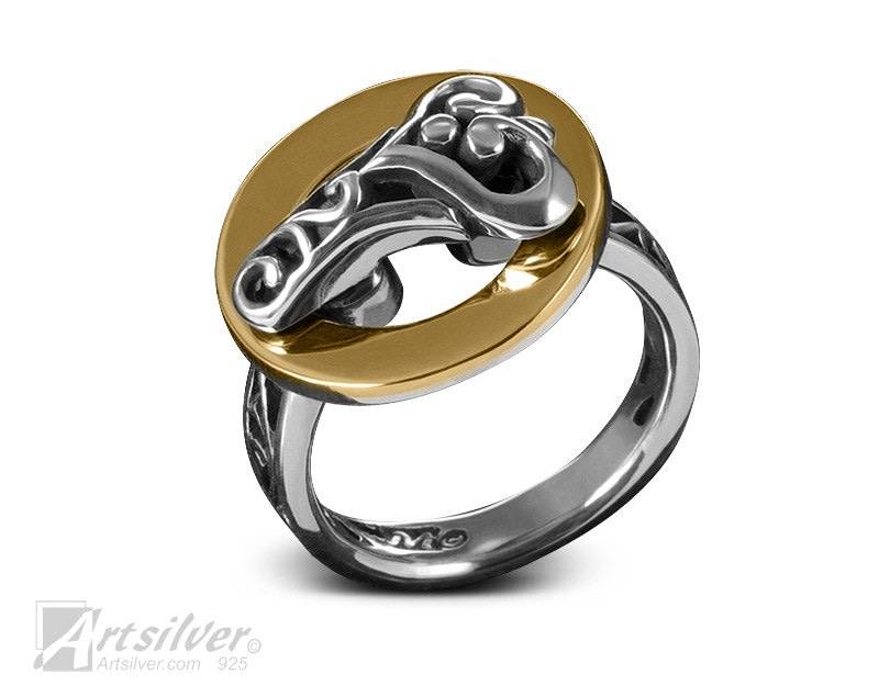 Fidget Spinner Ring in Silber | Sorgen Achtsames Meditations-Rad von ArtSilverDesigns