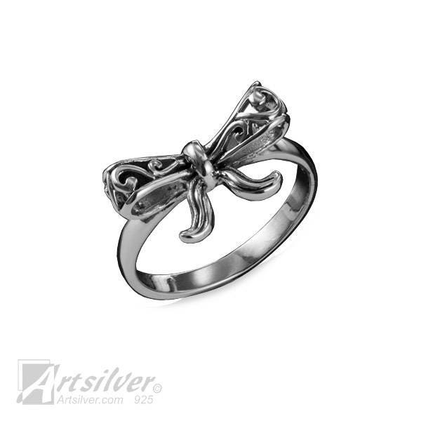 sterling Silber Damen Ring Gebunden Band Mit Filigranen Design Ks036 von ArtSilverDesigns