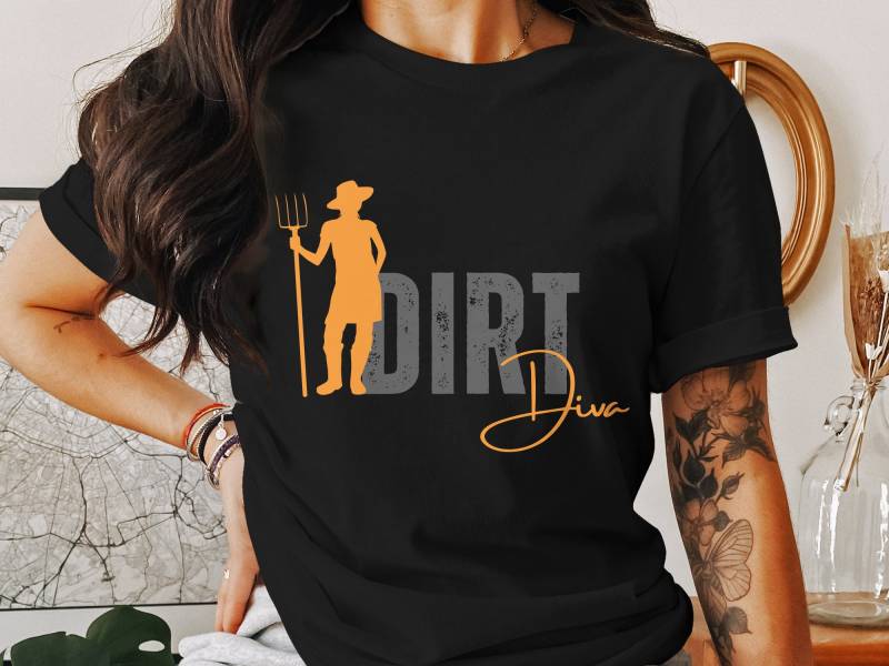 Dirt Diva Shirt, Lustiges Garten Gartenliebhaber T-Shirt, Geschenk Für Gärtner, Gärtnerin von ArtSpriteDE