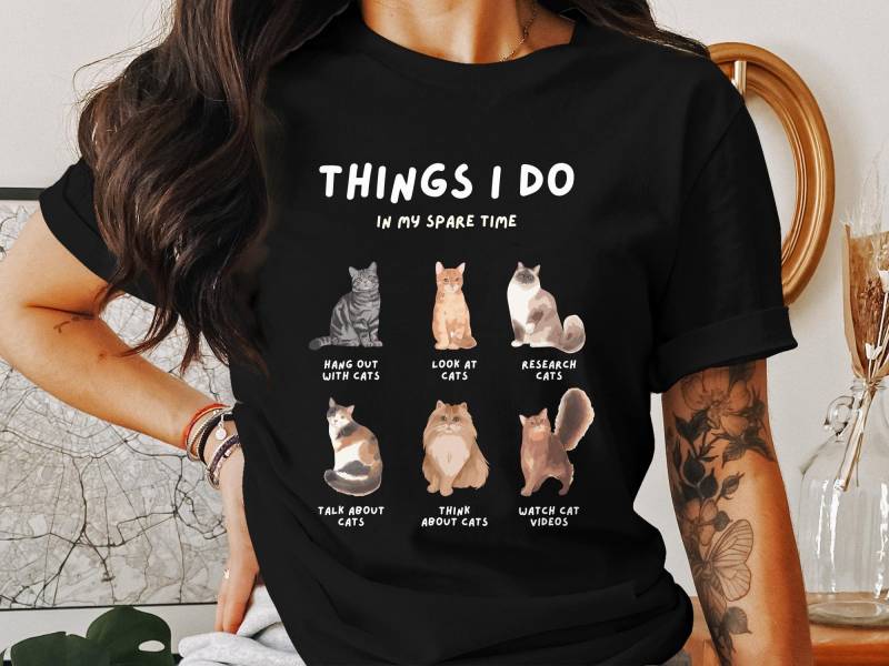 Katzenliebhaber Shirt, Katzen Schnurren Dinge, Die Ich Katze T-Shirt, Tierliebhaber Geschenk Für von ArtSpriteDE