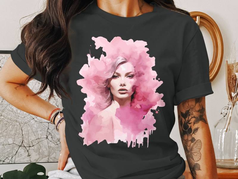 Pastell Aquarell Shirt, Rosa Frau Süßes Grafik Geschenk Für Sie Pastell Aquarell Shirt, Rosa Frau Süßes Grafik Geschenk Für Sie von ArtSpriteDE