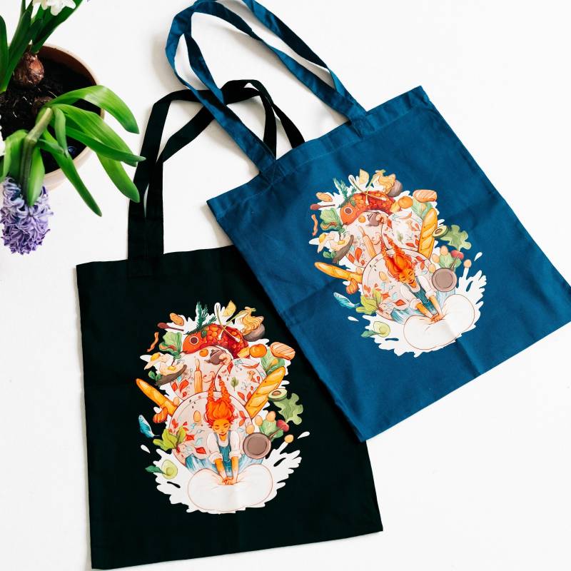 Canvas Tasche, Beutel Aus Baumwolle "Kochspaß" in Schwarz Oder Blau | Baumwolltasche Totebag Als Geschenk Deko Für Karneval, Fasching von ArtStickly