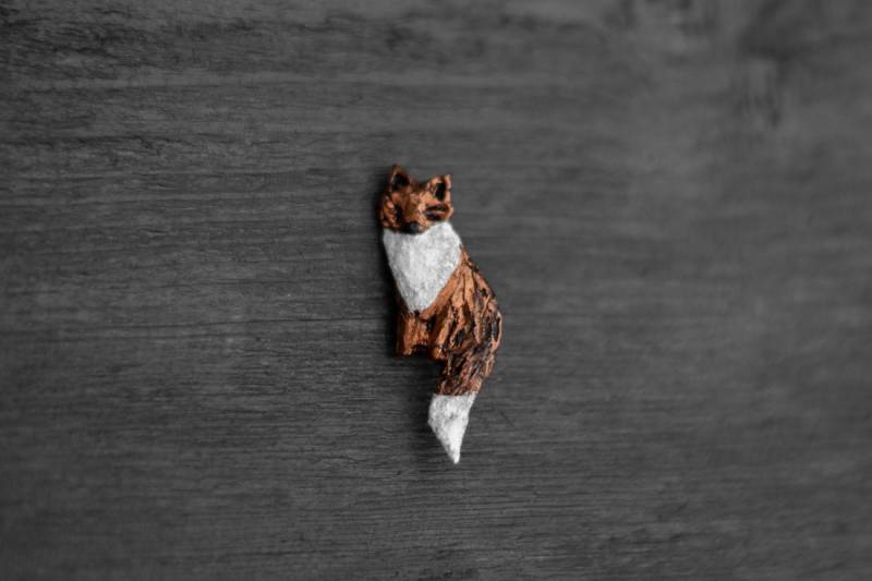 Handgemachte Fuchs Brosche Kupfer Pin von ArtTerraceTreasures