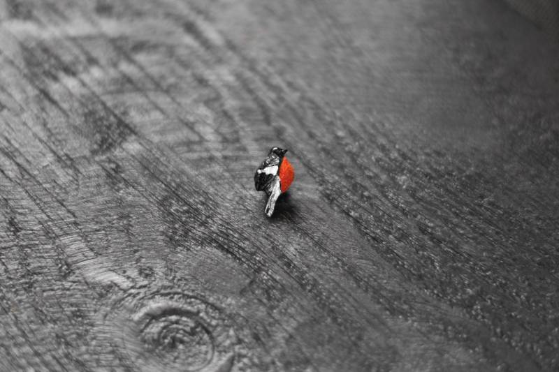 Handgemachte Rotkehlchen Brosche Polymer Clay Vogel Anstecknadel von ArtTerraceTreasures