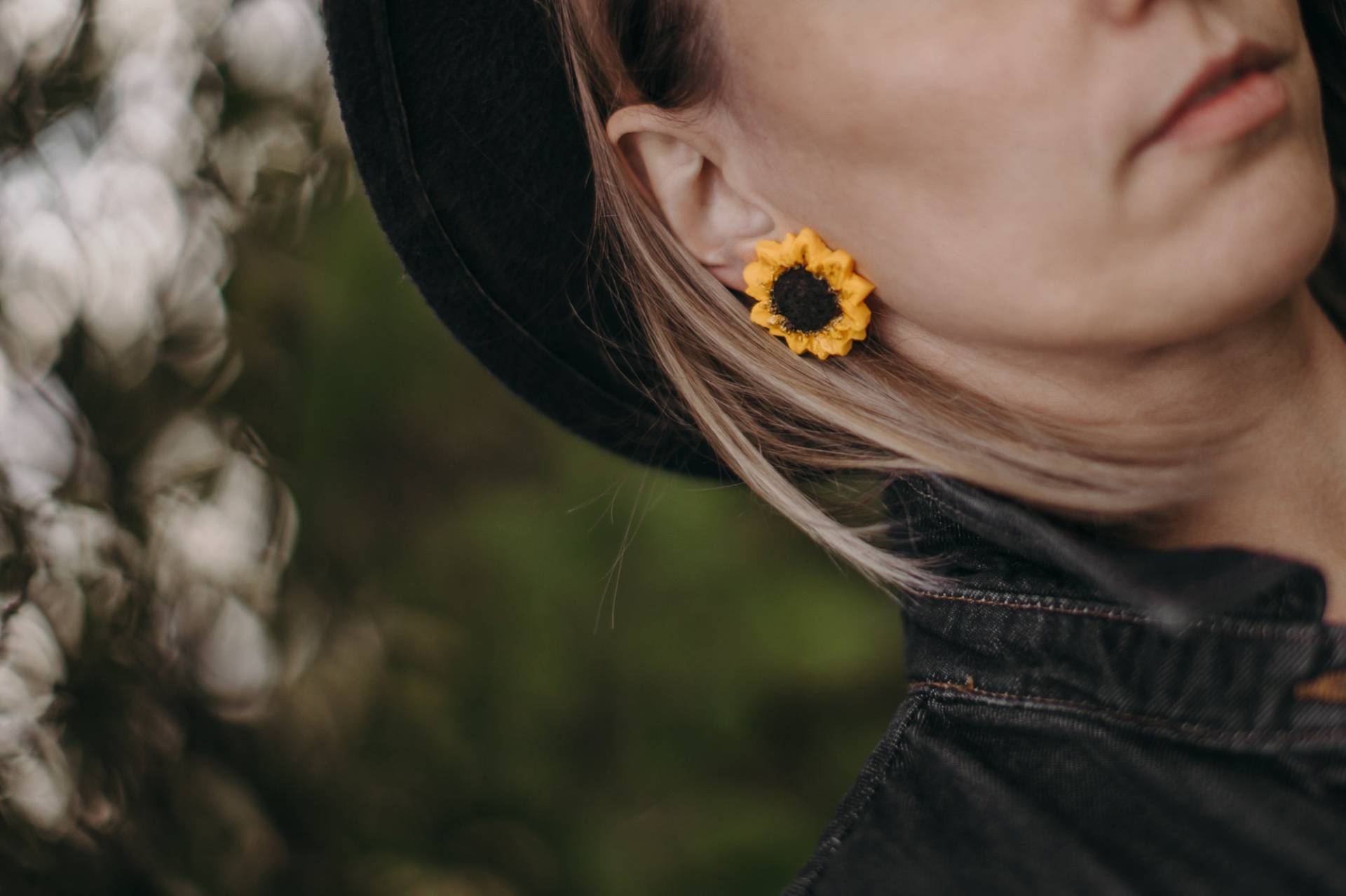 Sonnenblumen Ohrringe, Ohrstecker Blumen Fimo Handgemacht, Ohrstecker, Clips, Gelbe Geschenk Für Frauen, Rund von ArtTerraceTreasures