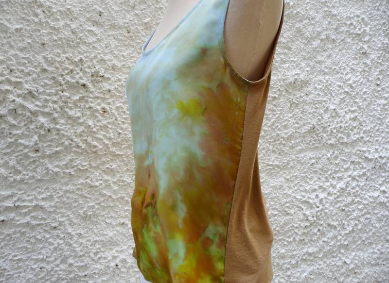 Ärmelloses Seidentop, Boho-Chic, Abstraktes Top, Einzigartiges Top Für Frauen, Seidentopbluse, Party Tank Lockeres Gemalte Topbluse von ArtTetisCollections