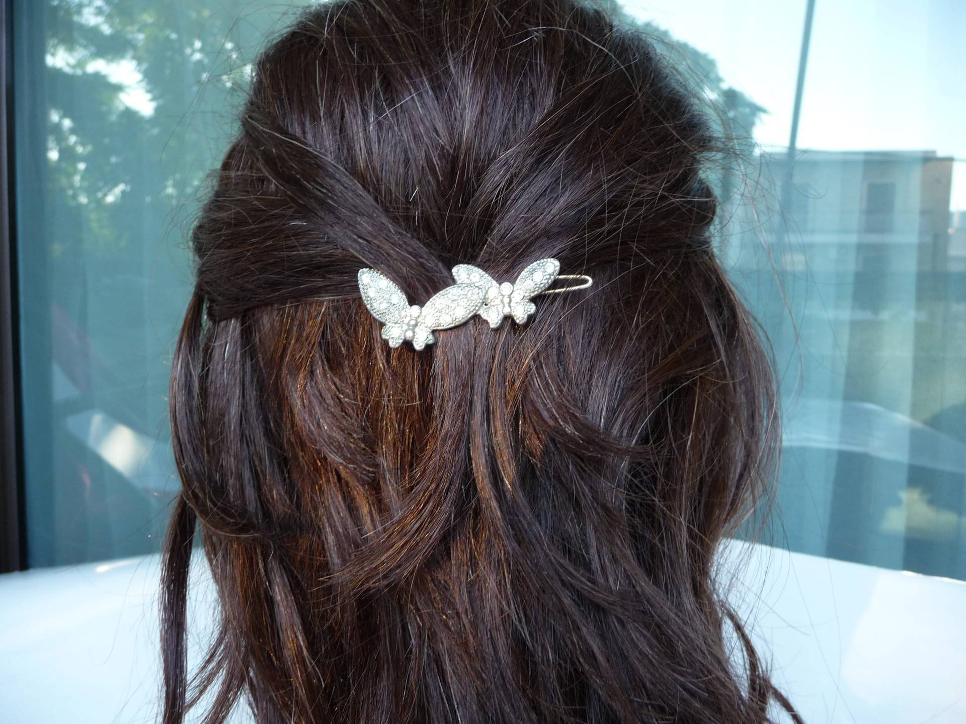 Haarspange Braut Strass Haarspange, Silber Schmetterling, Haar Accessoire Geschenk von ArtTetisCollections