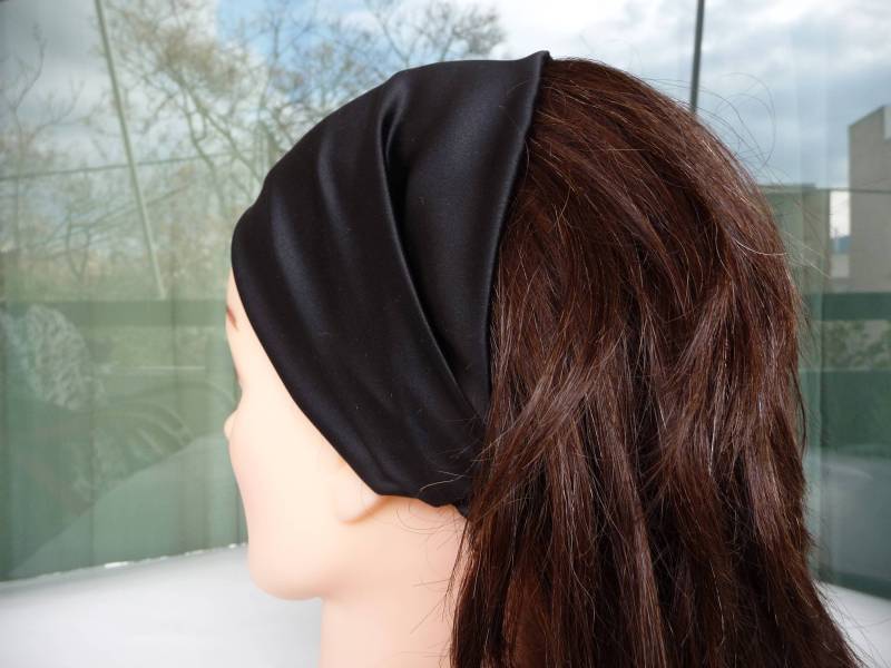 Yoga Breites Stirnband Für Frauen, Seidensatin Kopfband, Schwarzes Geschenk, Solides Yoga Breites Stirnband Für Frauen, Seidensatin Kopfband, Schwarzes Geschenk, Solides von ArtTetisCollections