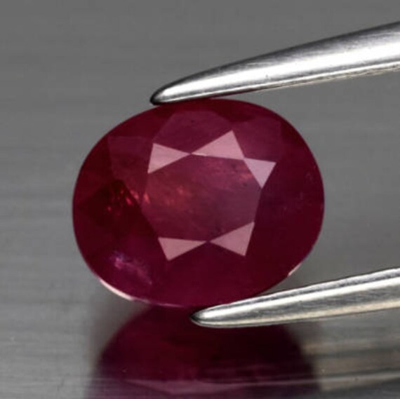 Selten 1.40Ct Oval 100% Natürlicher, Nicht Erhitzter, Unbehandelter Top Red Ruby Glc Zertifiziert von ArtTown