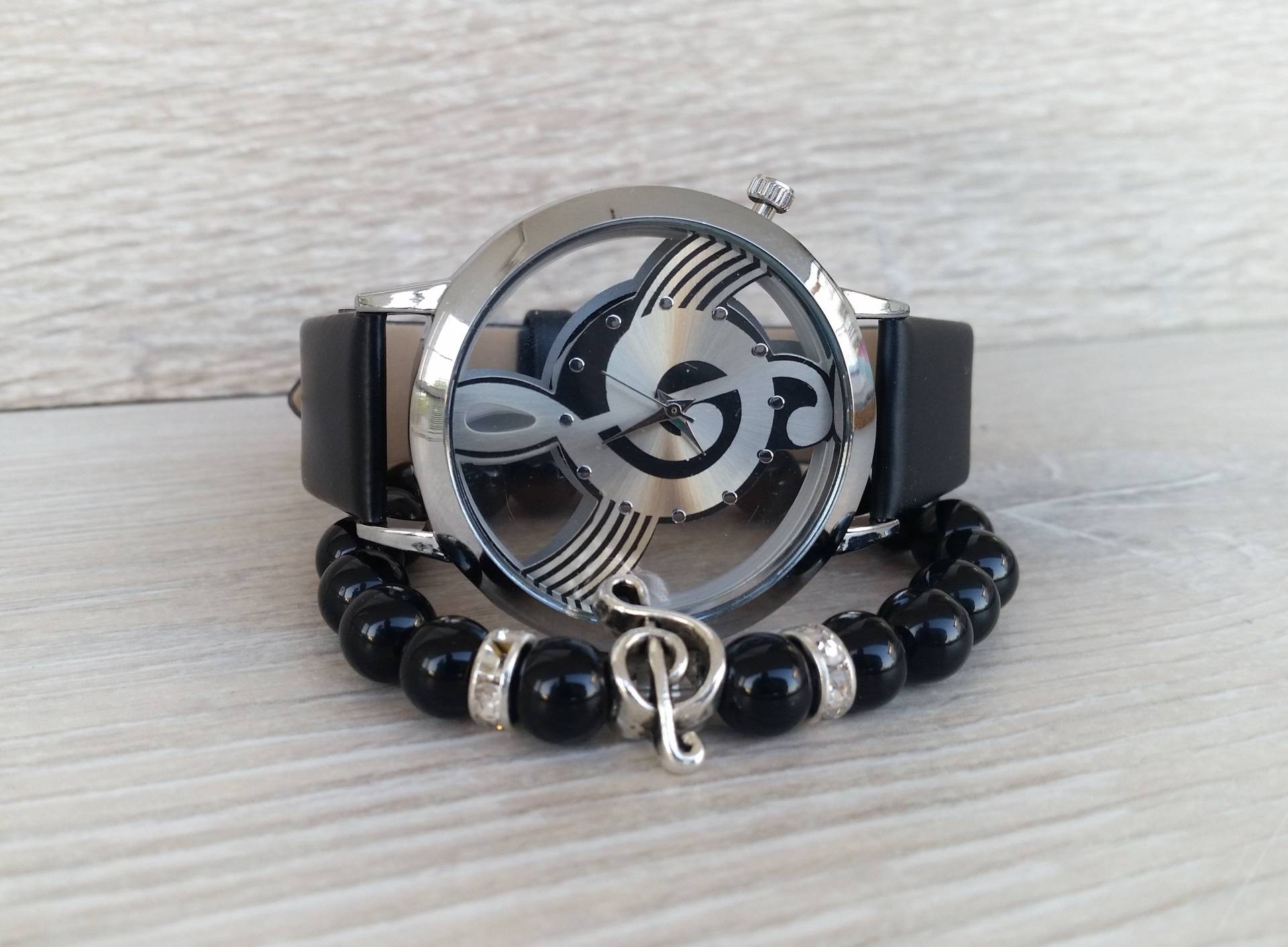 Musiker Schwarze Uhr Für Frauen Musik Lehrer Geschenk Armbanduhr Melodic Schmuck von ArtWatchDesign