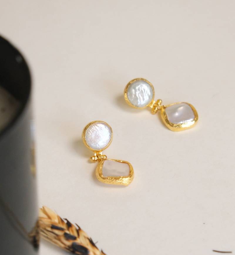 Mit Kunst Und Handwerk Schmuck, Moderne Perlen Ohrringe, Elegante Perlenschmuck, Weihnachtsgeschenke von ArtandCraftsJewelry