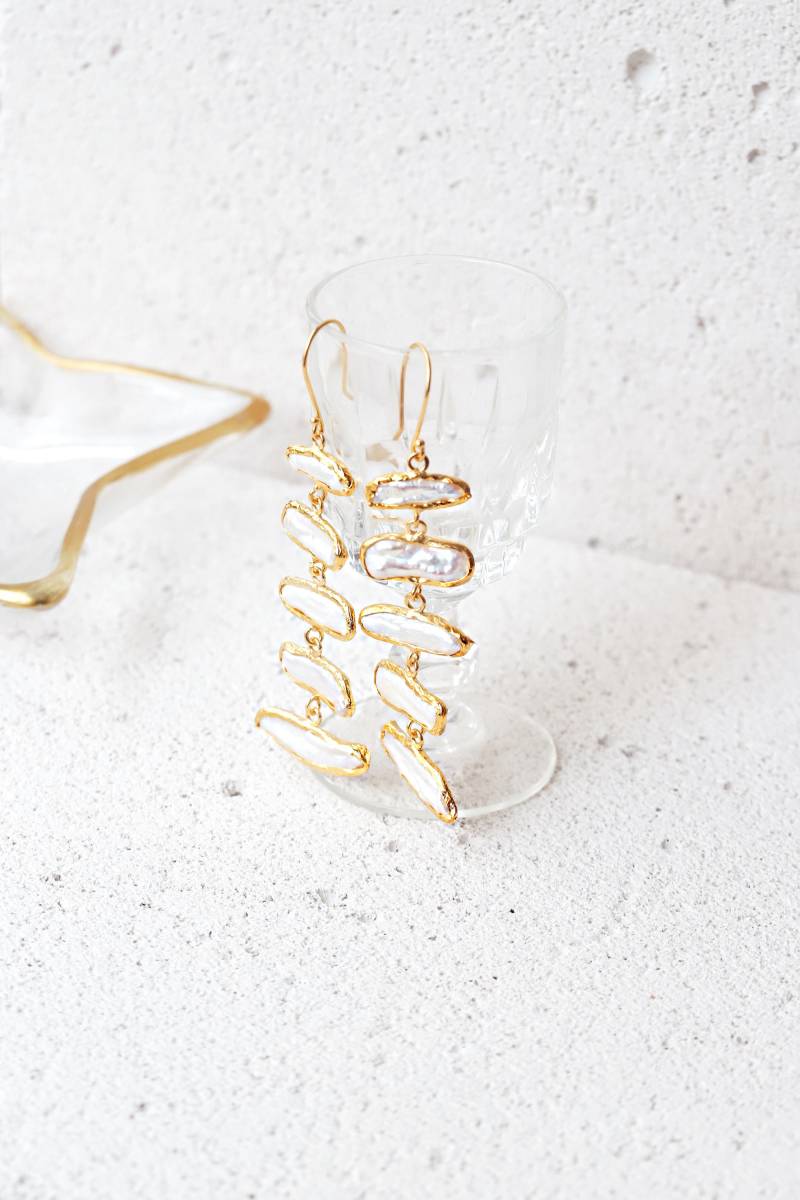 Natürliche Süßwasserperlen Ohrringe, Einzigartige Hochzeitsohrringe, Rustikale Brautaccessoires, Geschenk Für Sie von ArtandCraftsJewelry