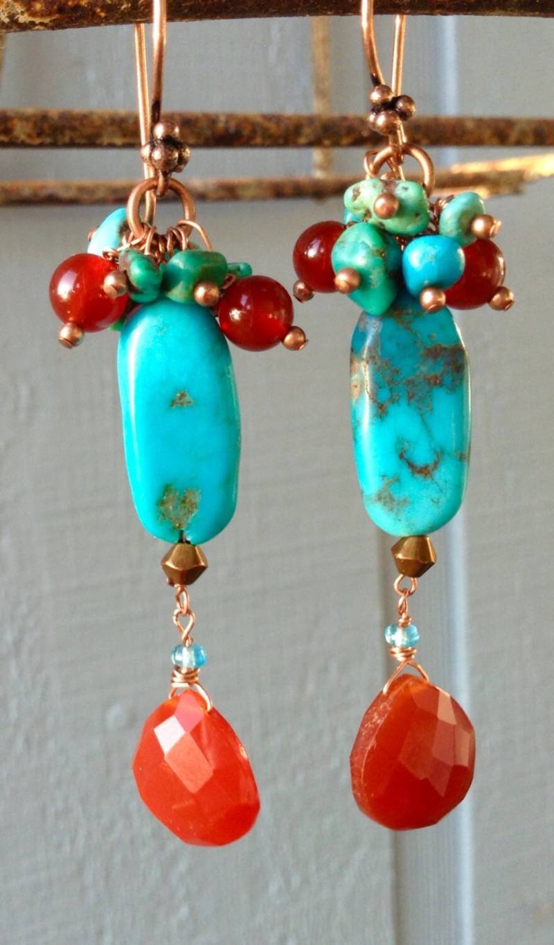 Türkis Und Karneol Ohrringe von ArtandtheDivine