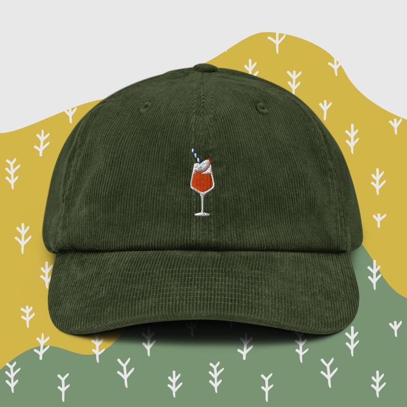 Bestickte Cord-Cap „Aperol Spritz" - Lustiger Sommerhut Für Frauen & Männer Retro Hut Geschenkidee Aperol-Fans von ArtastiqueDesignAD