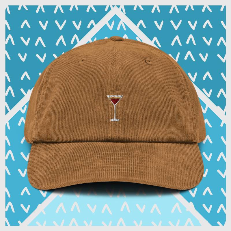 Bestickte Cord-Cap Espresso Martini - Lustiger Retro-Hut Cocktail Cap Für Damen & Herren Geschenk Fans von ArtastiqueDesignAD