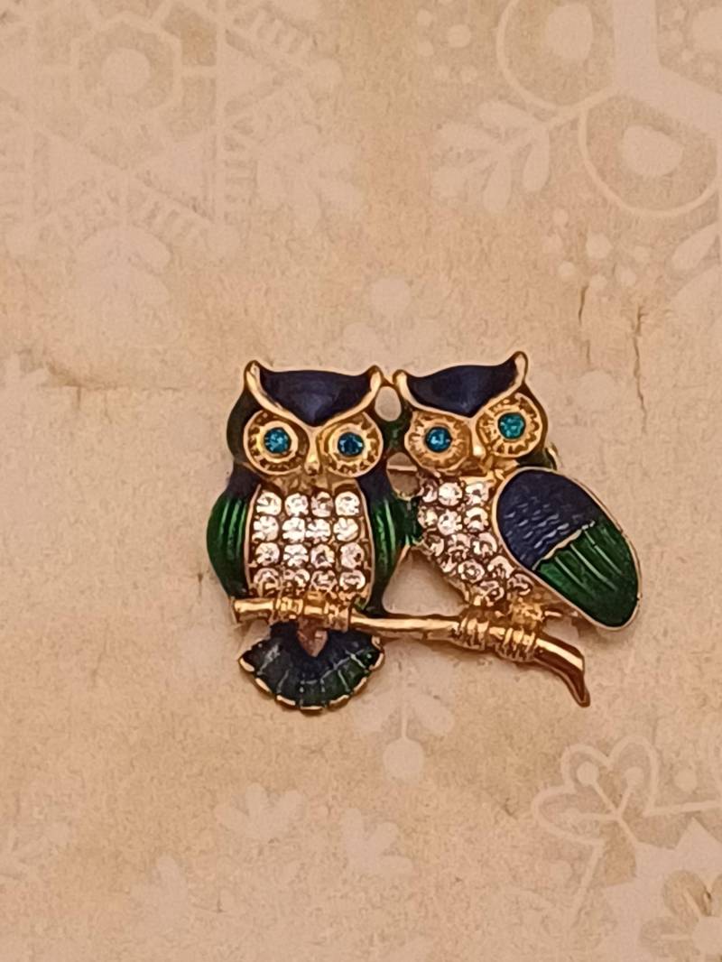 Eine Hübsche Brosche Anstecknadel Eulen Schmuck von ArtbyCarlotta