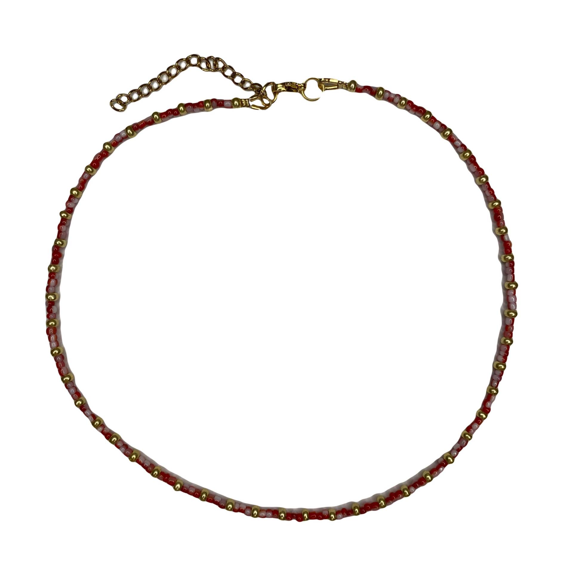 Rot Weiß Gold Weihnachten Christmas Kette Halskette Rot Weiß Gold Weihnachten Christmas Kette Halskette von ArtbyKIIKII