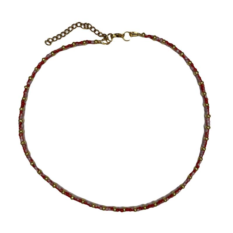 Rot Weiß Gold Weihnachten Christmas Kette Halskette Rot Weiß Gold Weihnachten Christmas Kette Halskette von ArtbyKIIKII