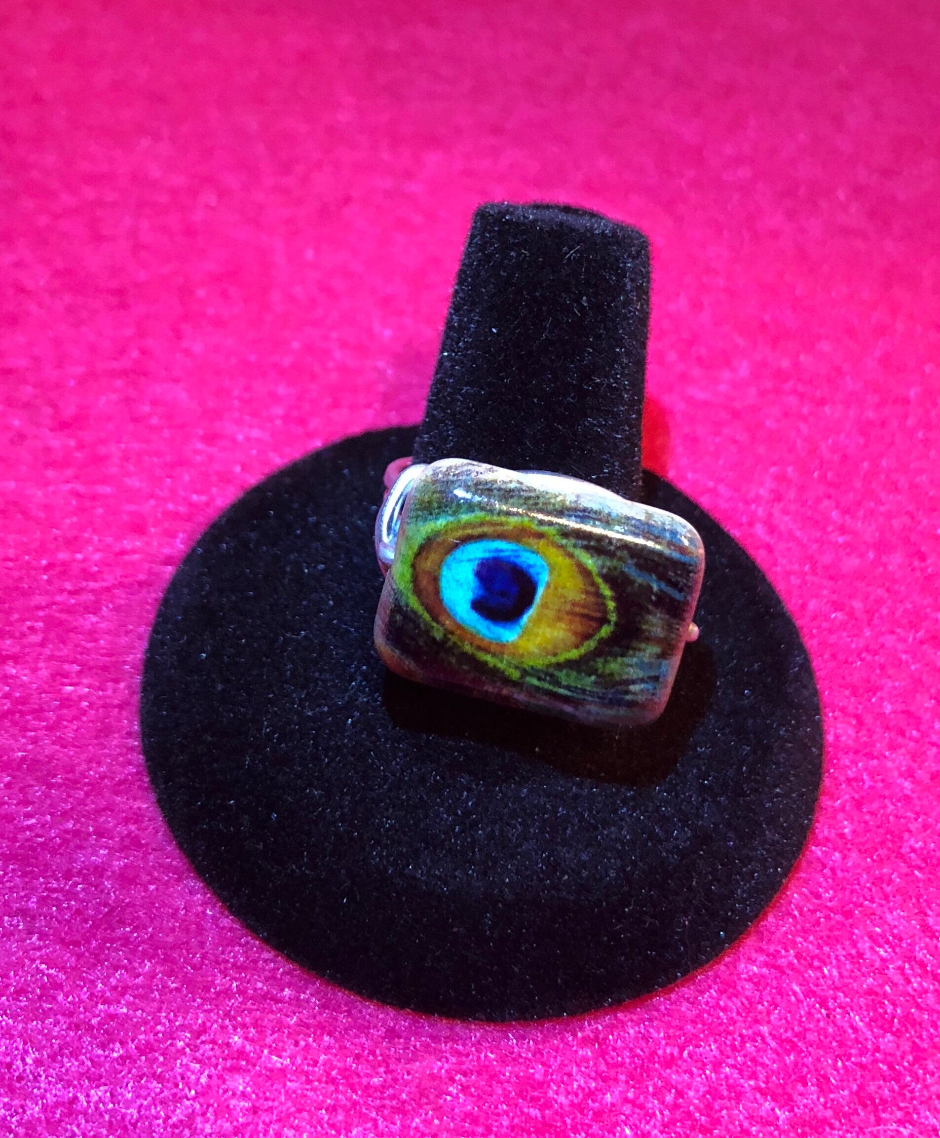 Pfau Stein Nicht Anlaufen Ring Aus Aluminiumdraht von ArtbyLawrie