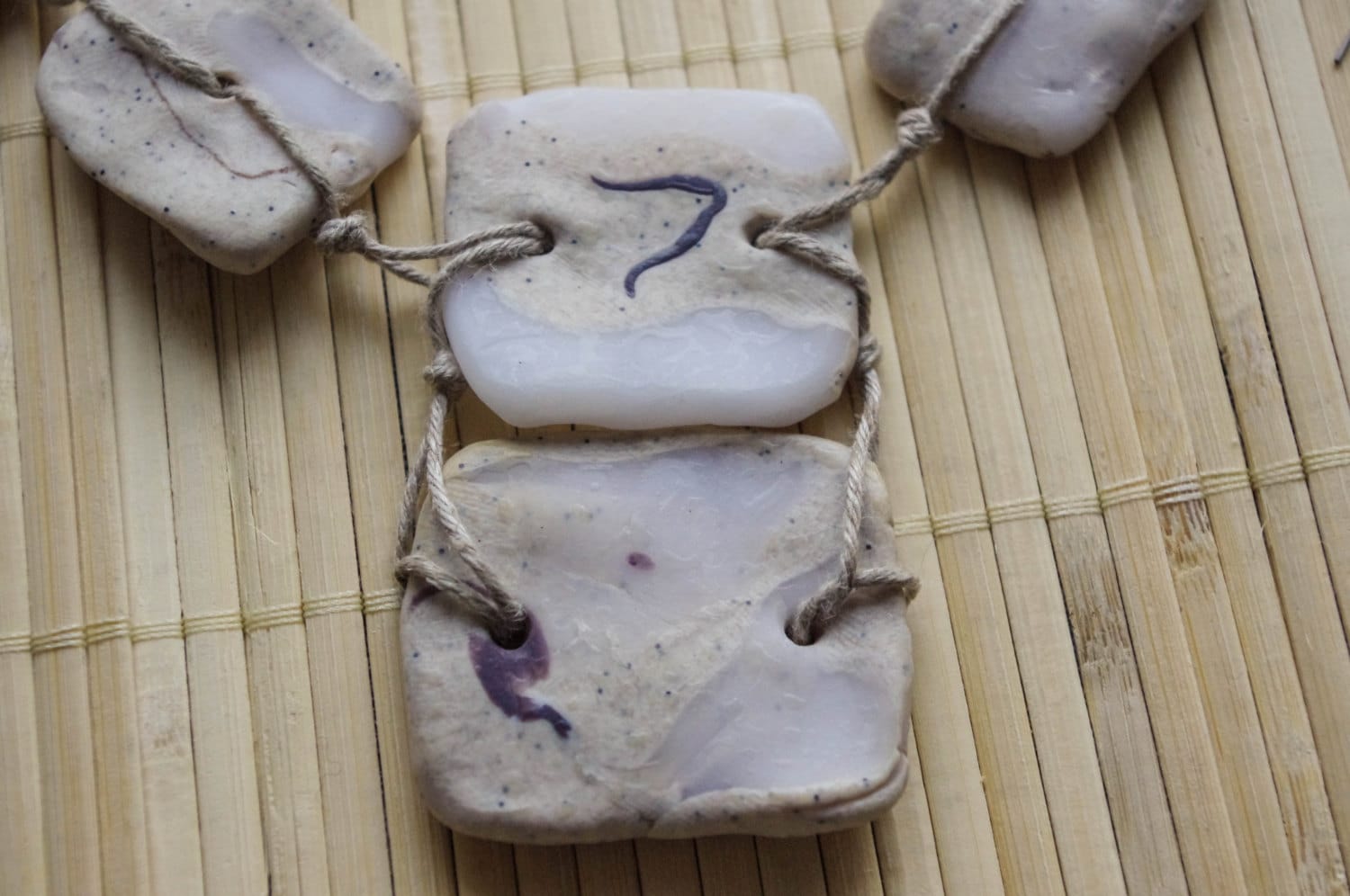 Schmuck-Set Fimo Archaik 3 Boho-Kiesel-stein von ArtbyLora