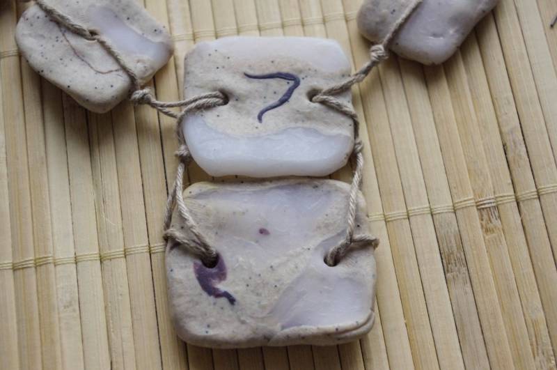 Schmuck-Set Fimo Archaik 3 Boho-Kiesel-stein von ArtbyLora