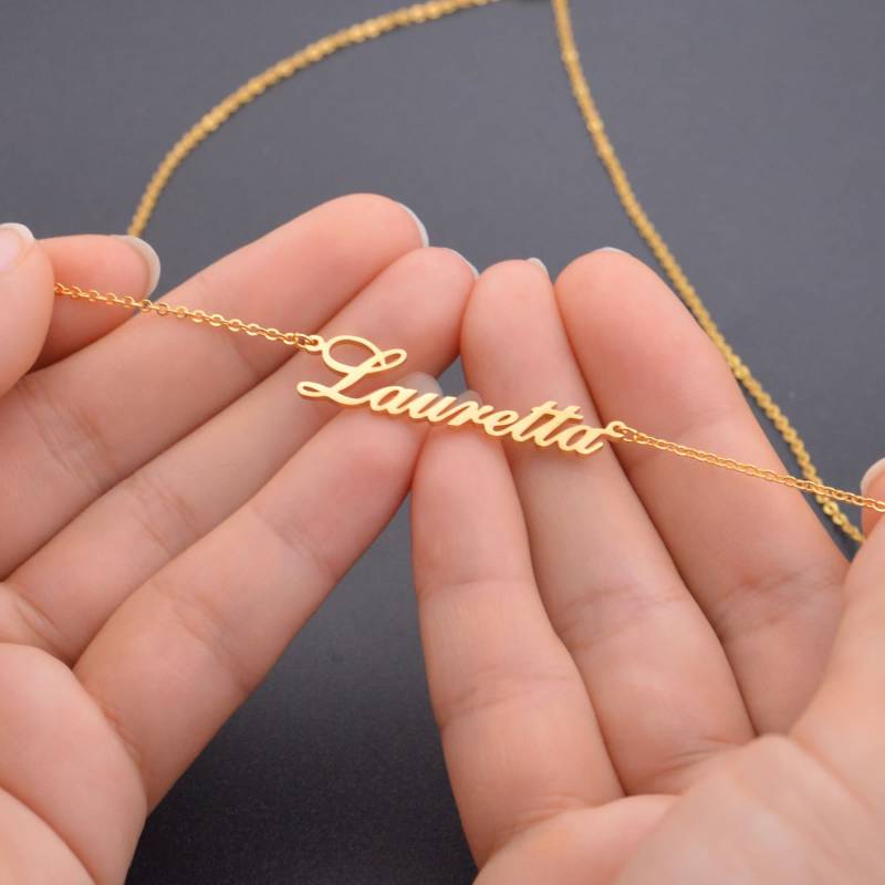 18K Gold Namenskette Personalisierter Sterling Silber Schmuck von Artchain2013